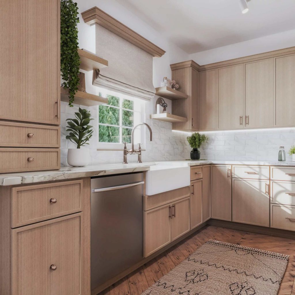 Custom pull-out cabinets and hidden storage solutions in a Moncton kitchen